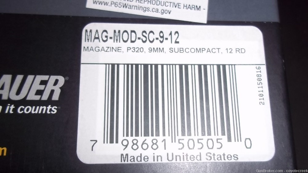 SIg Sauer Magazine 250 320 9 Subcompact 12RD MAG-MOD-SC-9-12-img-2