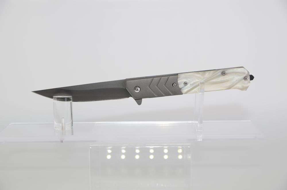 Military White Pearl Handle Tactical Spring Assisted Knife-img-3