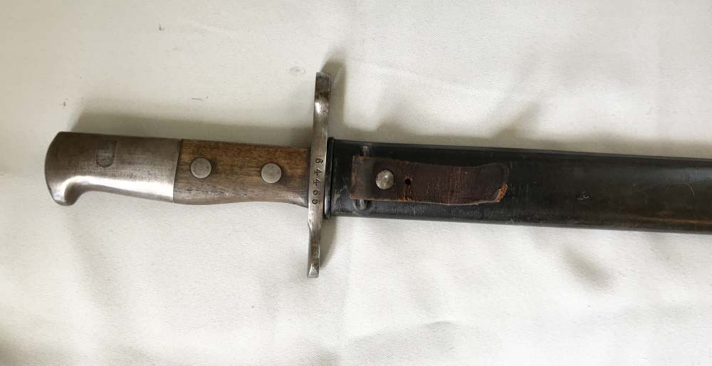 All Matching WW1 Swiss K11 w/ -RARE - H.S. Matching Year SAWBACK Bayonet-img-23