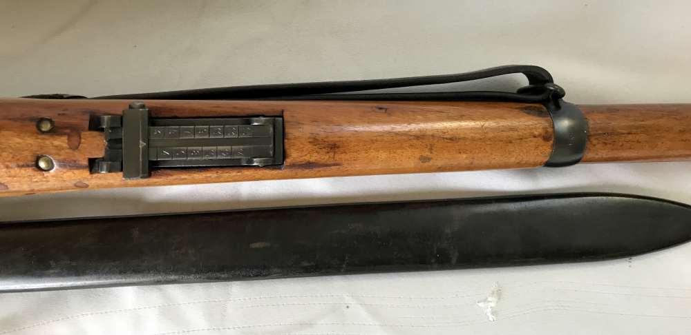 All Matching WW1 Swiss K11 w/ -RARE - H.S. Matching Year SAWBACK Bayonet-img-9