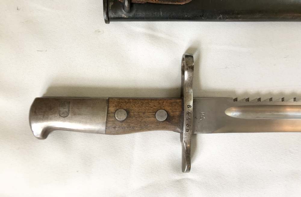All Matching WW1 Swiss K11 w/ -RARE - H.S. Matching Year SAWBACK Bayonet-img-28