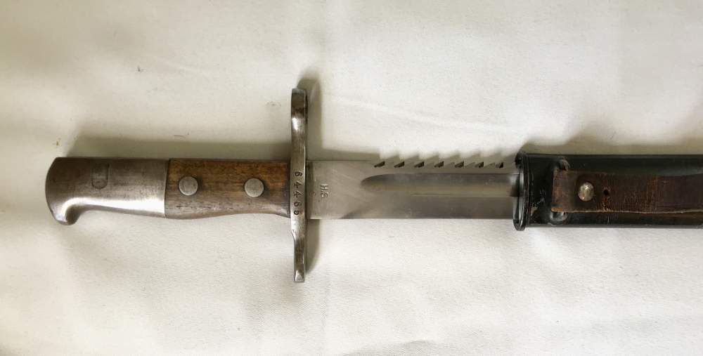 All Matching WW1 Swiss K11 w/ -RARE - H.S. Matching Year SAWBACK Bayonet-img-24
