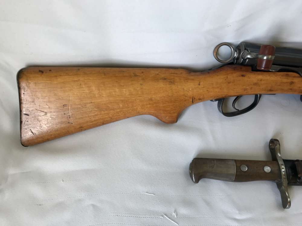 All Matching WW1 Swiss K11 w/ -RARE - H.S. Matching Year SAWBACK Bayonet-img-2