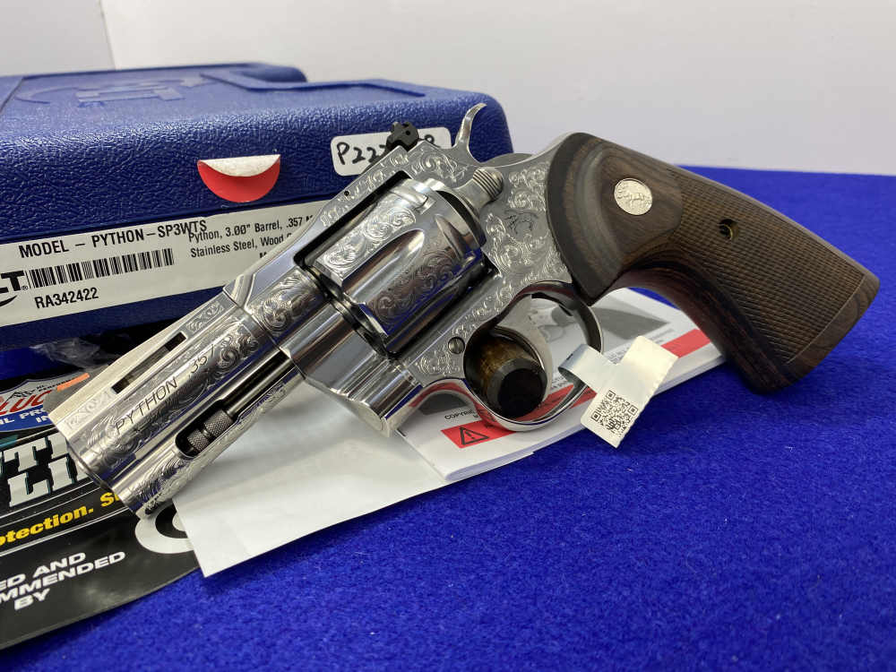 2022 Colt Python .357 Magnum Stainless 3"*BEAUTIFUL SCROLL ENGRAVED PYTHON*-img-2