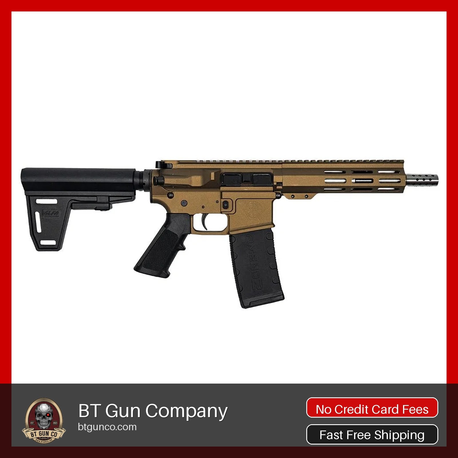10 Ring GLFA 223 Wylde Braced Pistol 7.5" Bronze.223/5.56-img-0