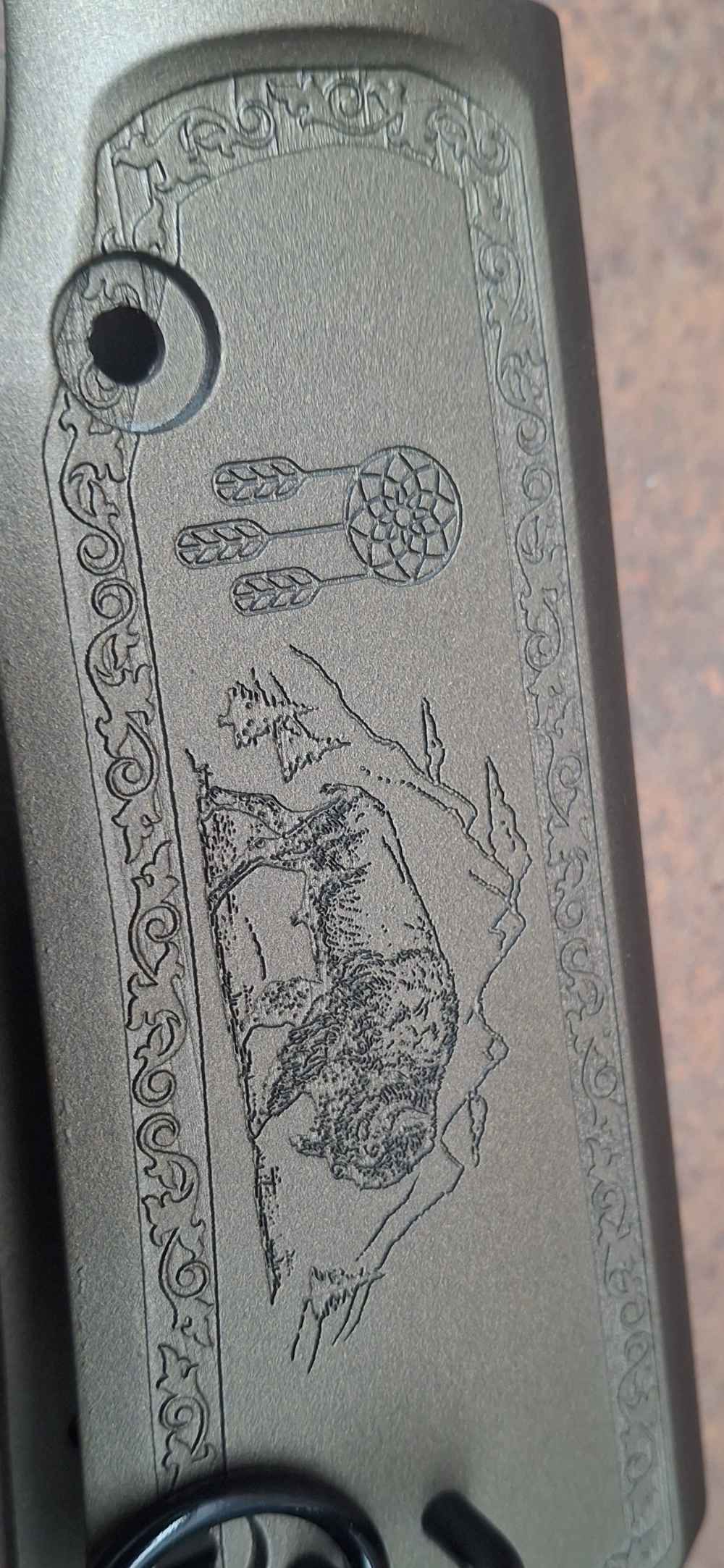 Custom Laser Engraved Henry H001 Receiver Cover -Burnt Bronze Cerakoted--img-1