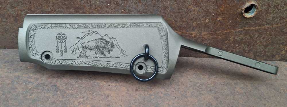 Custom Laser Engraved Henry H001 Receiver Cover -Burnt Bronze Cerakoted--img-0
