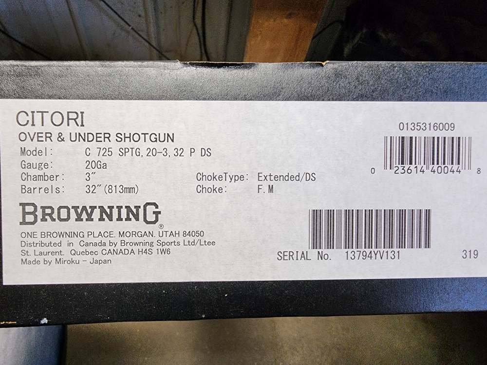 PICS! NEW BROWNING CITORI 725 SPORTING 20 GA 32" PORTED WALNUT 32 SHOTGUN-img-1