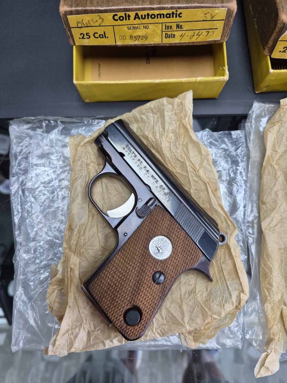  Colt .25 ACP Junior Pocket Pistols Pair —Consecutive Serial Numbers — 1973-img-1