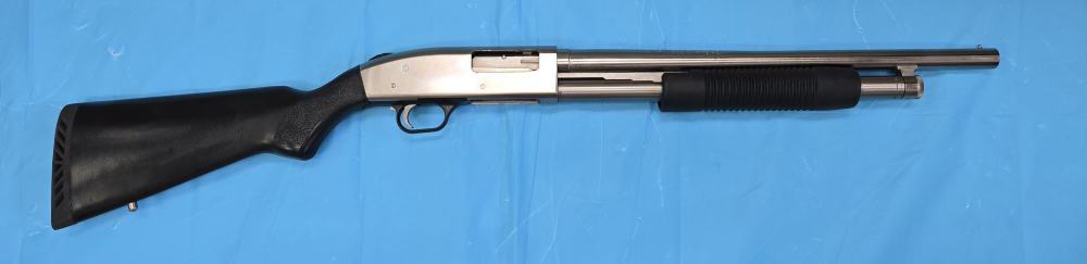 Mossberg 500A, 12 Gauge, 18" BBL 3" Chamber, CYL, Nickle Finish, Poly Stock-img-0