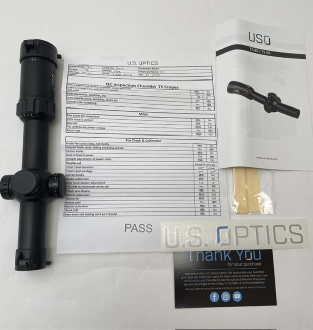 N.O.S. U.S. Optics Model TS-8X-RBR 1-8x24mm Side Focus 30mm Tube Scope -img-1
