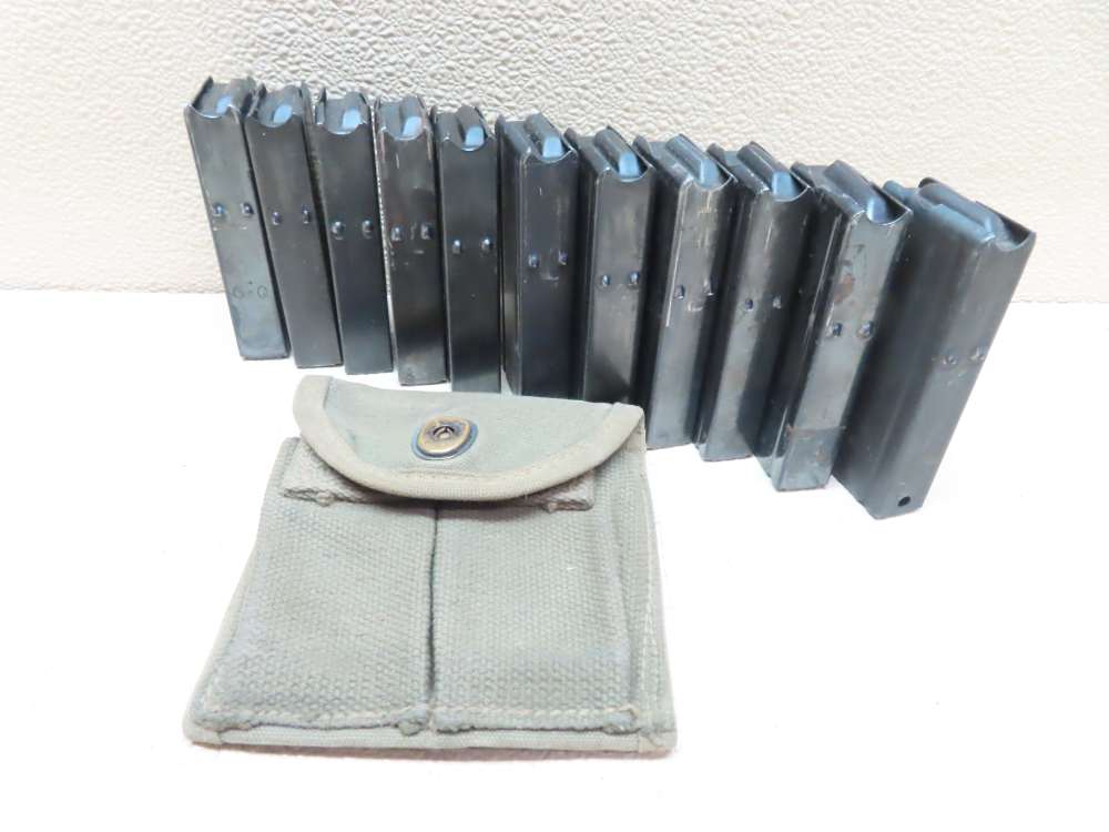 USGI M1 Carbine Magazine Lot – 11 Magazines + 1943 Dated Pouch-img-0