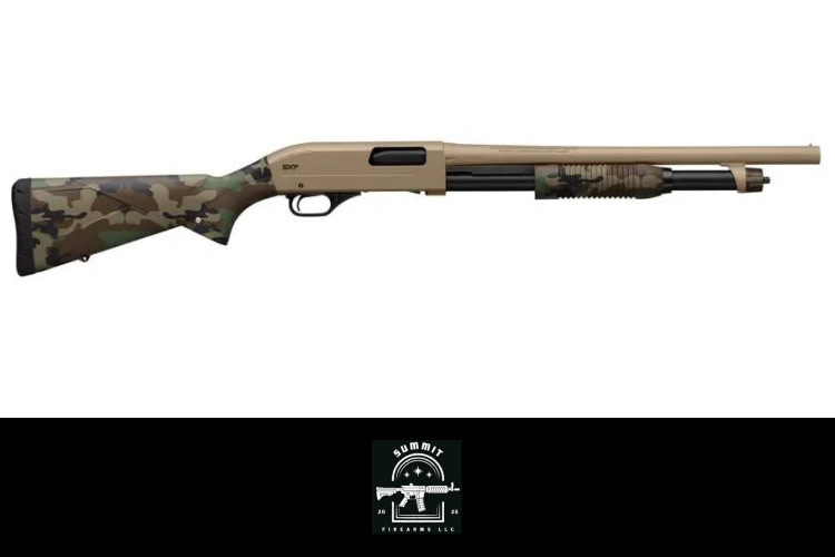 Winchester SXP Defender 20 Gauge Shotgun, FDE Woodland Camo-img-0