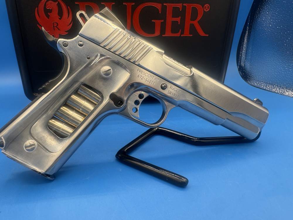 SPECTACULAR BRIGHT POLISHED Ruger SR 1911 45ACP 5" bbl NO RESERVE .01 Start-img-9