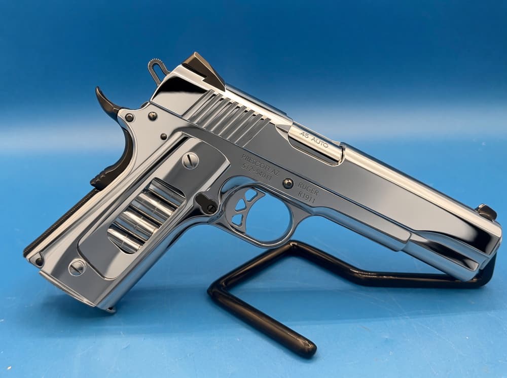 SPECTACULAR BRIGHT POLISHED Ruger SR 1911 45ACP 5" bbl NO RESERVE .01 Start-img-0