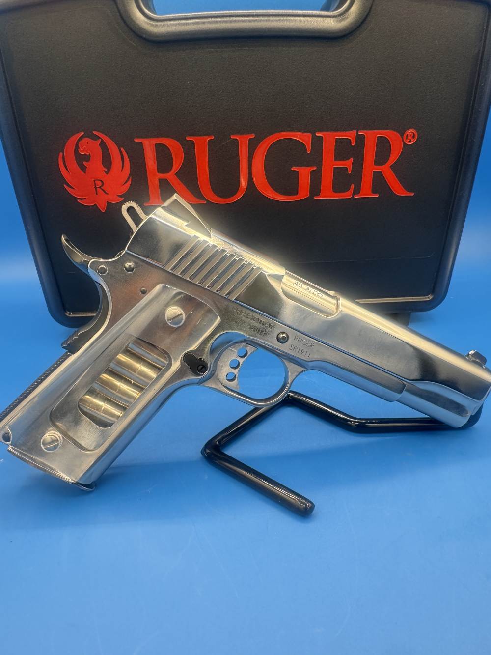 SPECTACULAR BRIGHT POLISHED Ruger SR 1911 45ACP 5" bbl NO RESERVE .01 Start-img-2