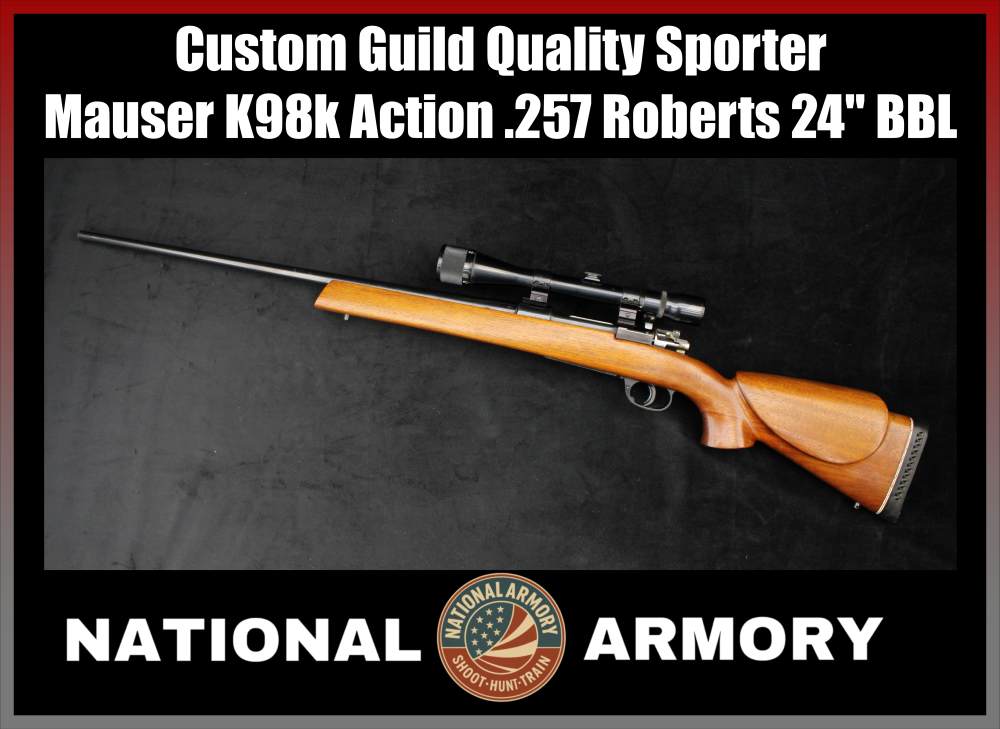 Custom Mauser .257 Roberts Guild Quality Sporter 24" Barrel Weaver Scope-img-0