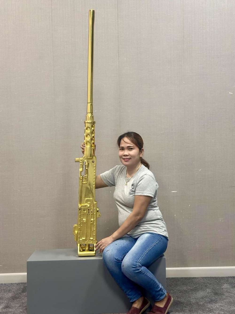 Gold leaf M2 50 cal replica machine gun -img-2