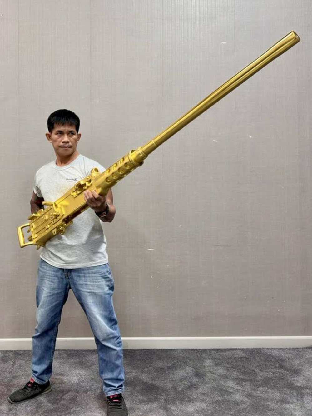 Gold leaf M2 50 cal replica machine gun -img-0