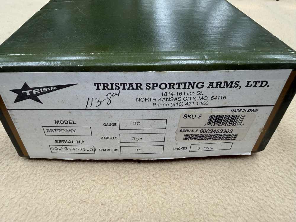 Tristar Brittany 20ga 26" Side by Side English Stock W/ Box and Case CLEAN-img-37