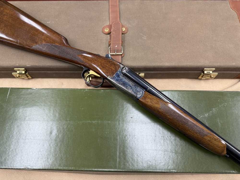 Tristar Brittany 20ga 26" Side by Side English Stock W/ Box and Case CLEAN-img-0