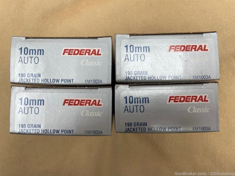 Federal 10mm 190gr JHP XM1003A FBI X load 200rds Hard to Find-img-0