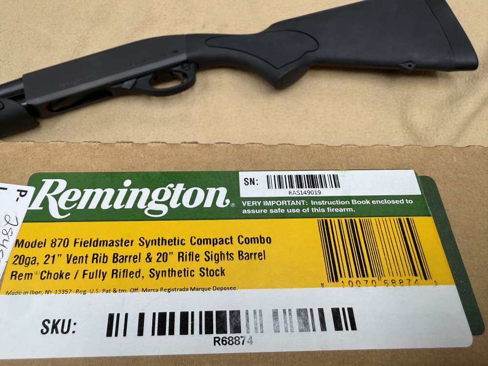 Remington 870 Fieldmaster 20ga Youth Combo R68874 NIB-img-10