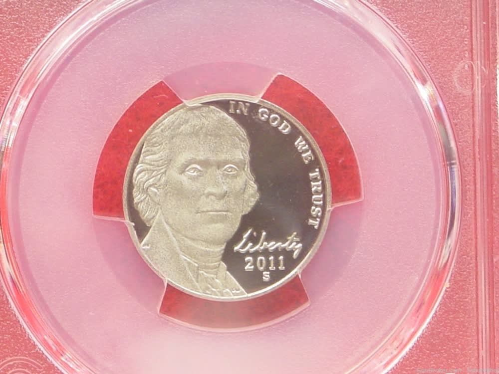 U. S. Mint 2011 S Jefferson Nickel 5 Cents Graded PCGS  PF 69 Deep Cameo -img-0
