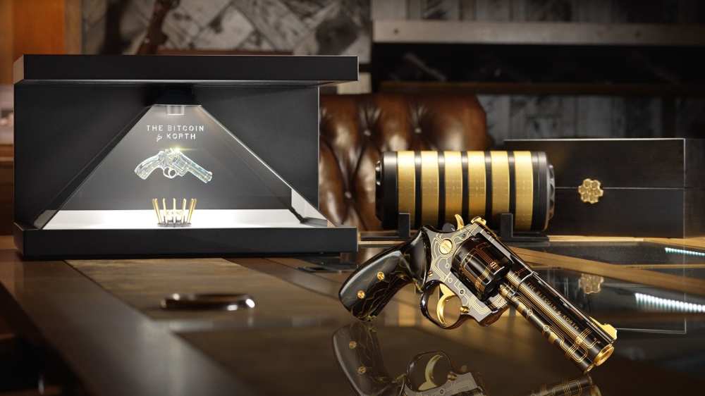 Nighthawk Custom Sandhawk 9 & Korth Bitcoin .357 Magnum Revolver 24kt Gold-img-7