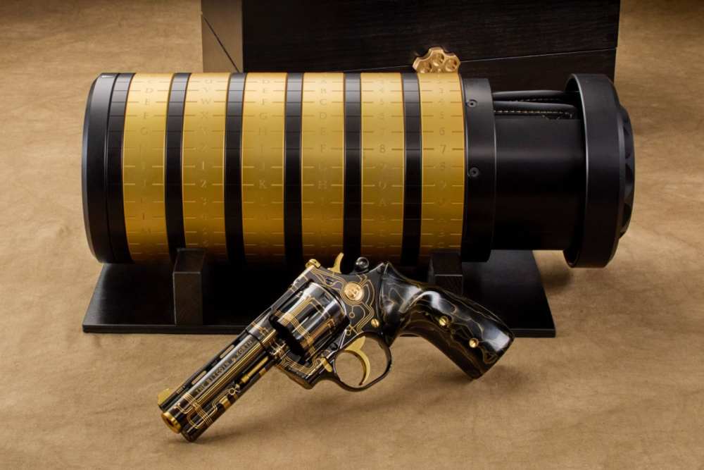 Nighthawk Custom Sandhawk 9 & Korth Bitcoin .357 Magnum Revolver 24kt Gold-img-11