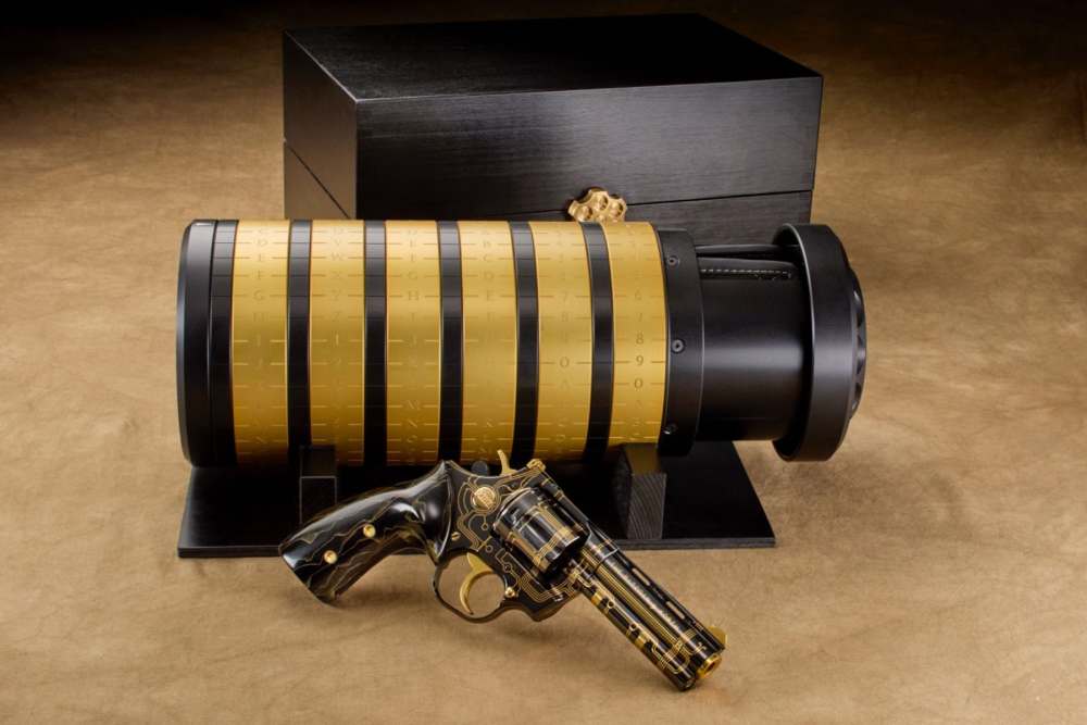 Nighthawk Custom Sandhawk 9 & Korth Bitcoin .357 Magnum Revolver 24kt Gold-img-10