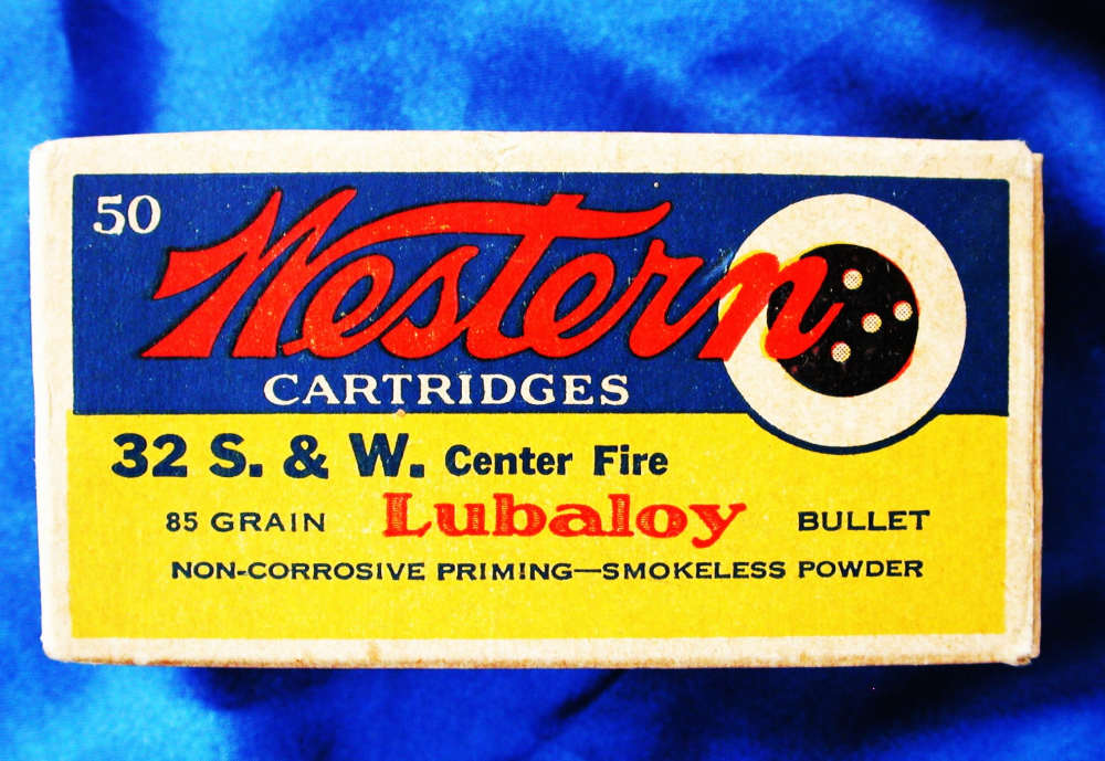 Vintage Box .32 SHORT S&W 50 Rounds Western Bullseye Smith & Wesson-img-0