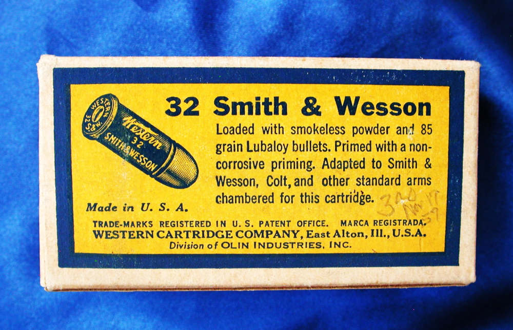 Vintage Box .32 SHORT S&W 50 Rounds Western Bullseye Smith & Wesson-img-3
