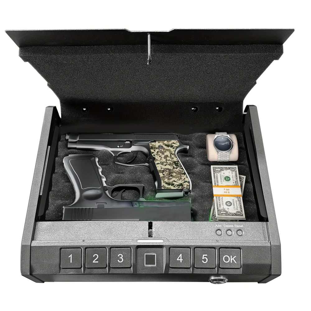 Pistol Gun Safe Quick Access w/Fingerprint / Code / Key Entry 12"x9"x3" G55-img-3