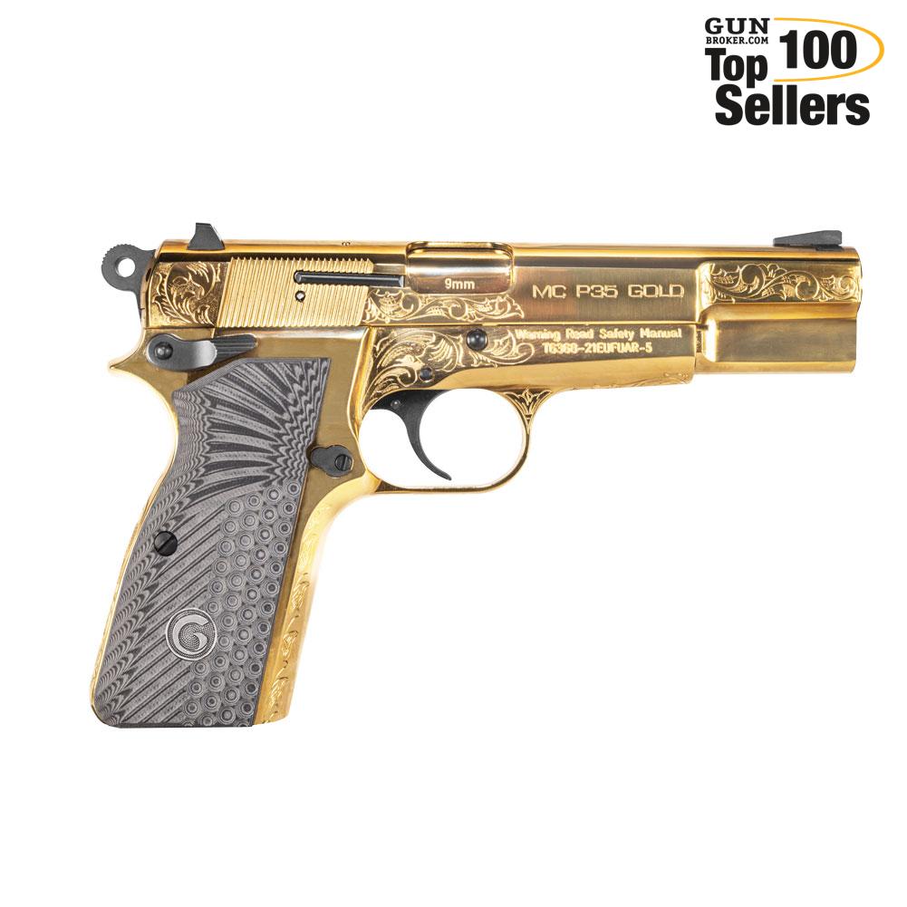 EUROPEAN AMERICAN ARMORY Girsan MC P35 Gold Engraved 9mm 15rd Pistol 390488-img-0