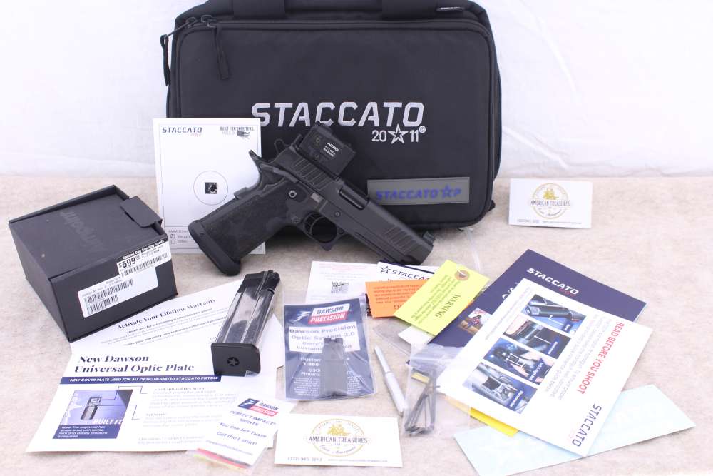 Staccato P 9mm/4.4" 2x17rd Mags Soft Case Target Aimpoint Acro Mint! STI -img-0