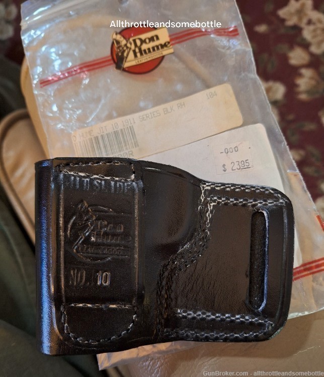 (1) new Don Hume J942000R JIT Slide #10 Black Leather Holster for RH 1911-img-1