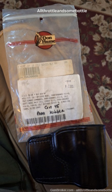 (1) new Don Hume J942000R JIT Slide #10 Black Leather Holster for RH 1911-img-0