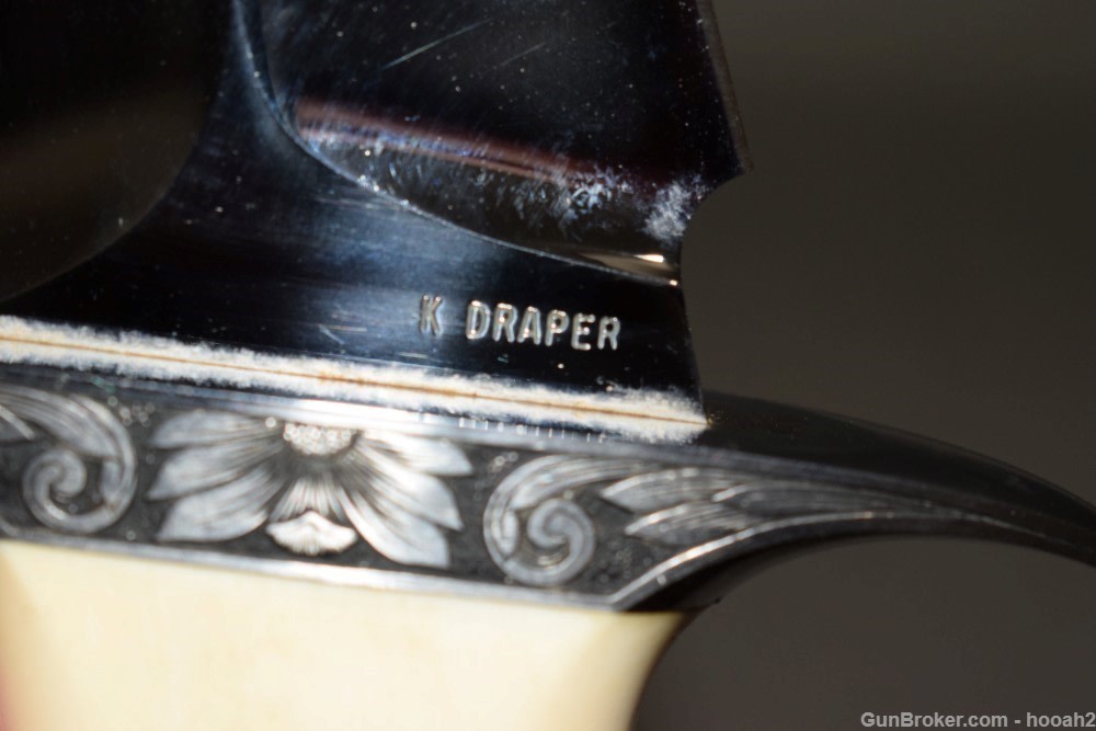 Exceptional Custom Massive Kent Draper Fighting Knife w White Handle -img-26