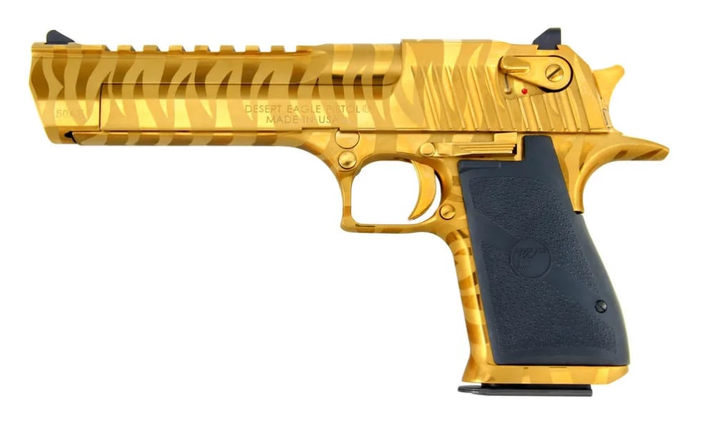 Magnum Research Desert Eagle Mark XIX Gold With Tiger Stripes 50AE-img-1