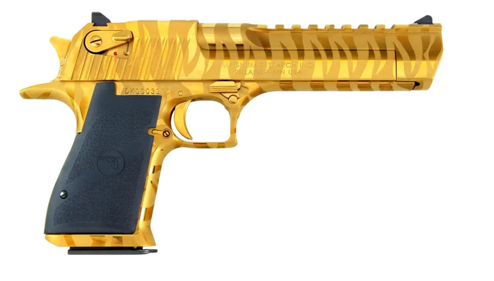 Magnum Research Desert Eagle Mark XIX Gold With Tiger Stripes 50AE-img-0