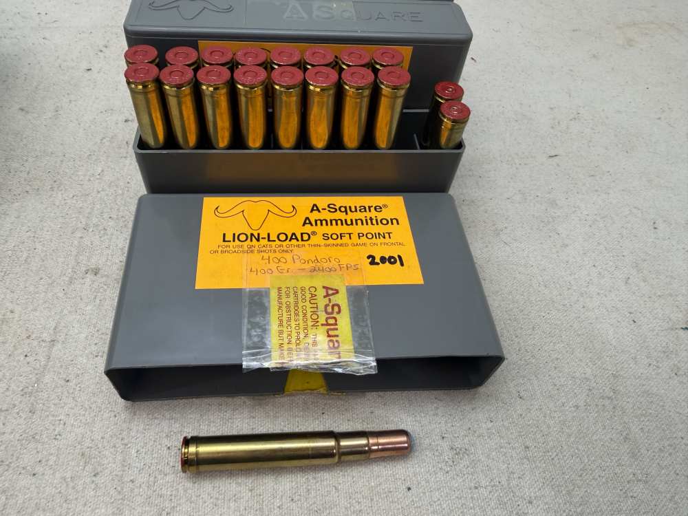 A-Square Hannibal .400 Pondoro Dangerous Game Rifle TEST Fired Only +Ammo-img-20