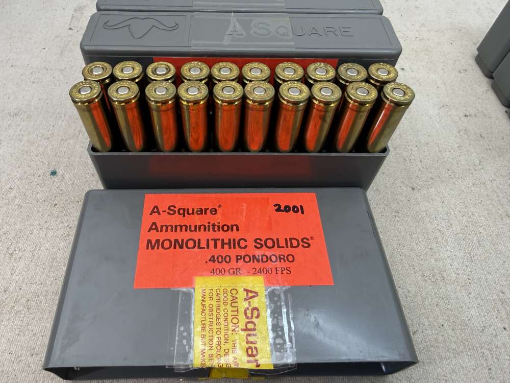 A-Square Hannibal .400 Pondoro Dangerous Game Rifle TEST Fired Only +Ammo-img-21