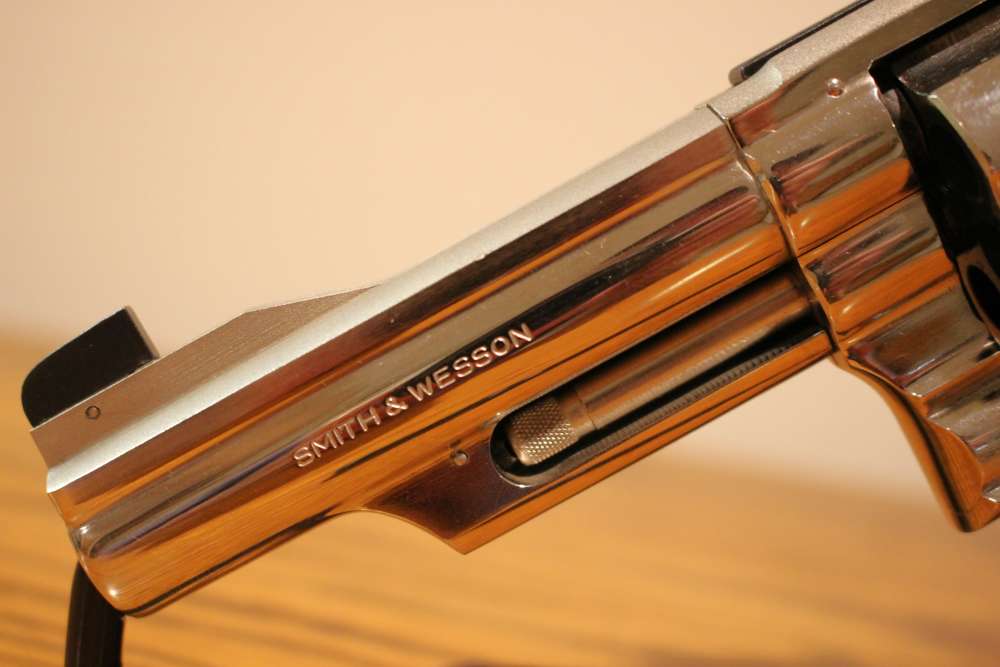 Smith & Wesson 19-3 4” .357 Nickel K-frame 3T’s, P&R 1974 VERY NICE-img-3