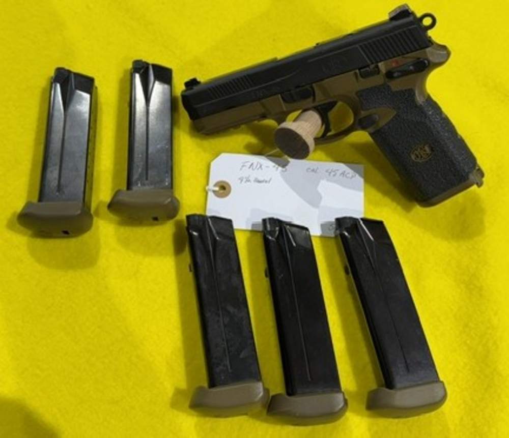 FNX-45, TWO TONE FDE AND BLACK 4.5" BARREL W/ 5 MAGS-img-0