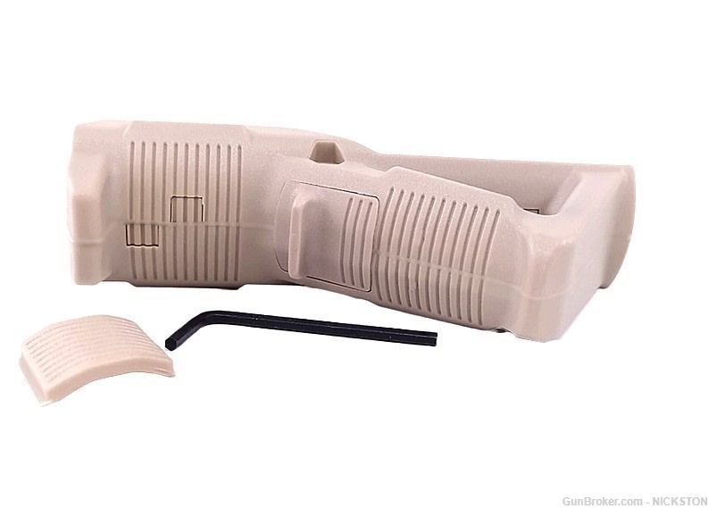 Hand Stop Triangle Angled Fore Grip Polymer Low Profile Tactical AR Tan-B-img-1