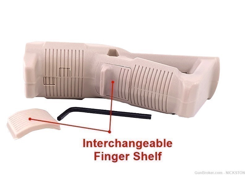 Hand Stop Triangle Angled Fore Grip Polymer Low Profile Tactical AR Tan-B-img-7