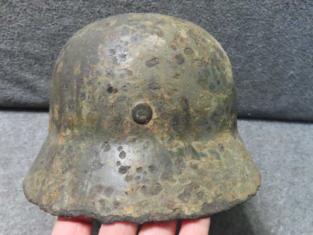 2-GROUND DUG WWII GERMAN HELMETS-M35 AND M40 MODELS-GREAT DISPLAY-img-11