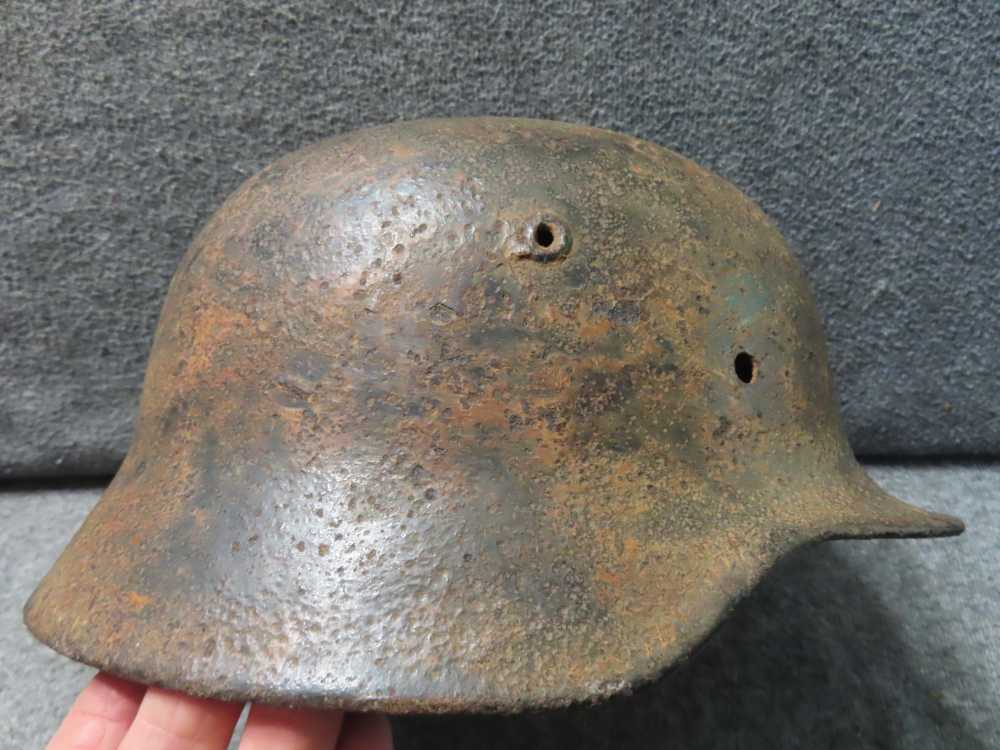 2-GROUND DUG WWII GERMAN HELMETS-M35 AND M40 MODELS-GREAT DISPLAY-img-4