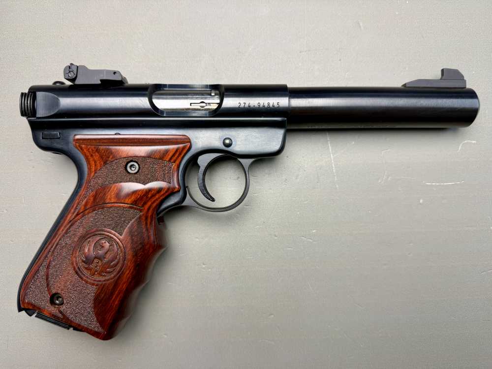 Ruger Mark III Target .22 LR – 5.5” Bull Barrel – Wood Target Grips – Box-img-0